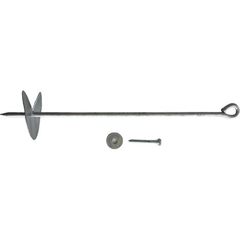 Winox – Ancrage de sol à visser pour portique – Acier galvanisé à chaud – Hauteur 500 mm – Vendu avec tirefond 7mm