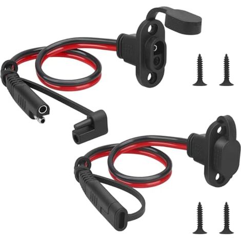 SAE Lot de 2 prises murales latérales résistantes aux intempéries avec 2 vis pour générateur solaire de moto (1/5)