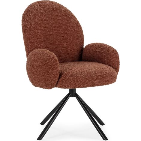 Chaise de bureau en tissu bouclette et métal - Rouille - DOURO (1/5)