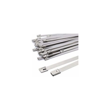 Collier De Serrage Métallique 500x7,9mm, Serre Câble En Acier Inoxydable Argent Attaches De Câble Robustes - Zip Ties Metal - Résistance À La 120kg, Lot De 100 Pièces,--TRIMEC