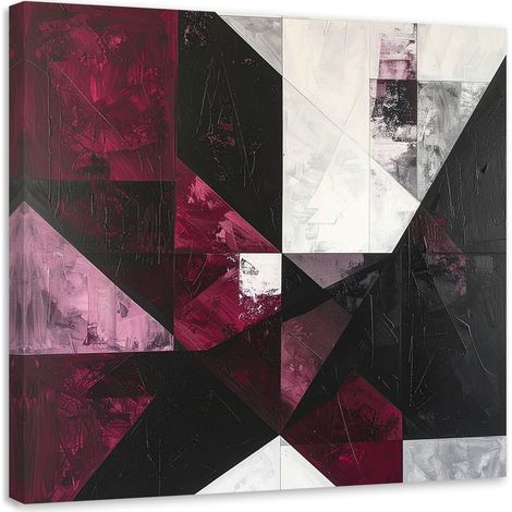 Quadro su tela, Astrattismo nei toni del bordeaux, 60x60 (1/5)