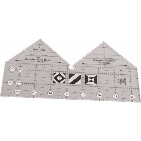 Règle quadrillée à 45/60/90 degrés, double bande, en acrylique transparent antidérapant, guide de coupe en quart de triangle pour la couture (1/5)