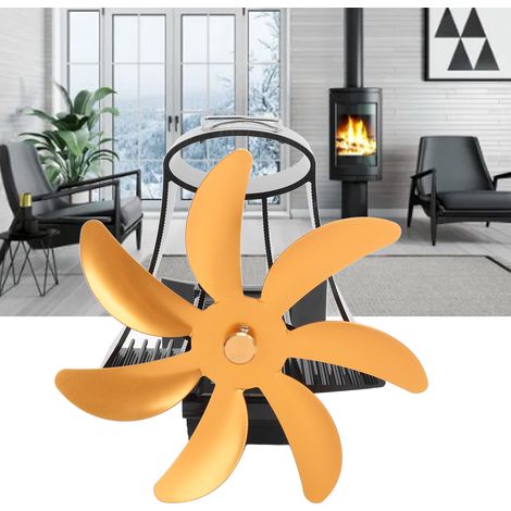 Wandmontierter Kaminventilator mit Hochtemperaturmagnet, magnetischem Rauchabzugsrohr, Wärmeenergieventilator, goldfarben. (1/5)