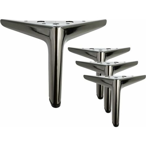 Set of 4 12cm Titanium Black Triangle Furniture Legs, Electroplated Polished Finish, Suitable for Cabinets, Sofas, Coffee Tables, TV Cabinets and Other Furniture. (1/5)