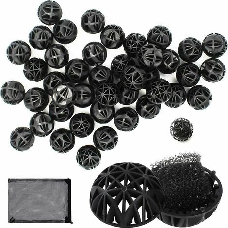 VURAHOME - 100pcs Bio Boules pour Fish Tank Pond Aquarium 30mm Filtration d'Aquarium Bio Ball pour Filtre Externe, Aquarium, ¨tang, Aquarium (1/5)
