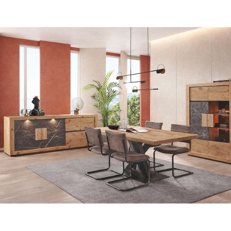 Salle à manger complète avec LED RACHA (table + buffet LED) (1/5)