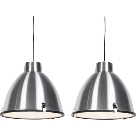QAZQA Set di 2 lampade a sospensione in alluminio 38 cm