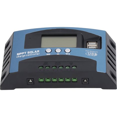 Contrôleur photovoltaïque avec double régulateur de tension, écran LCD, protection multiple, MPPT, contrôleur de panneau solaire 12 V/24 V, 30 A (1/5)
