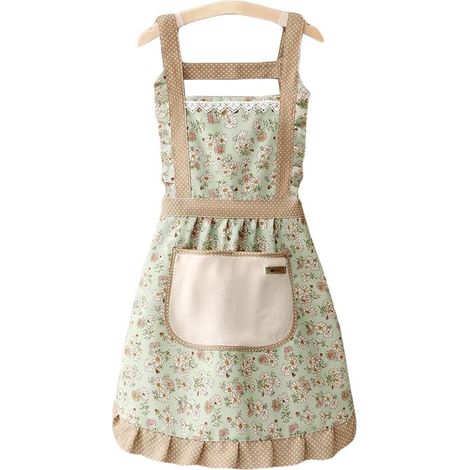 Floral Cuisine Tablier, Femme Chef Tablier avec Poches et Serviette à main, Tabliers de Travail pour Cuisine, Restaurant, Café, Jardin (1/5)