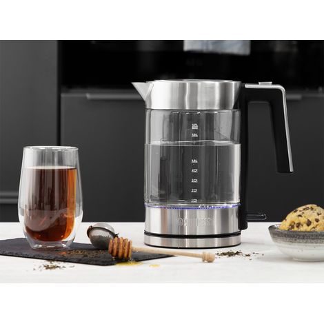 Glas Wasserkocher LONDON - 1,7L Lichtring in Blau, 2200 Watt, 360° drehbar (1/5)