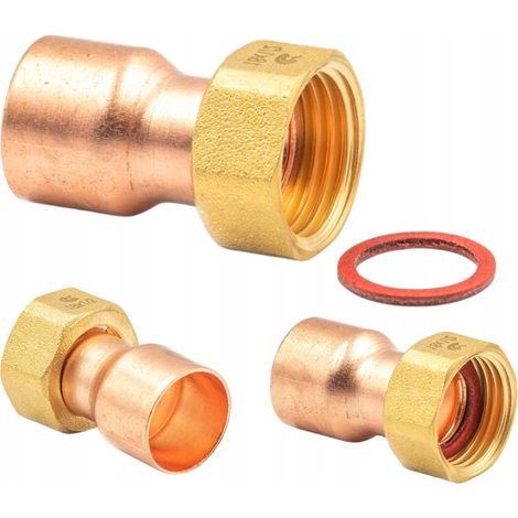 Conector recto de media unión para soldar cobre 18 x 1 CU, conector recto para soldar (1/5)
