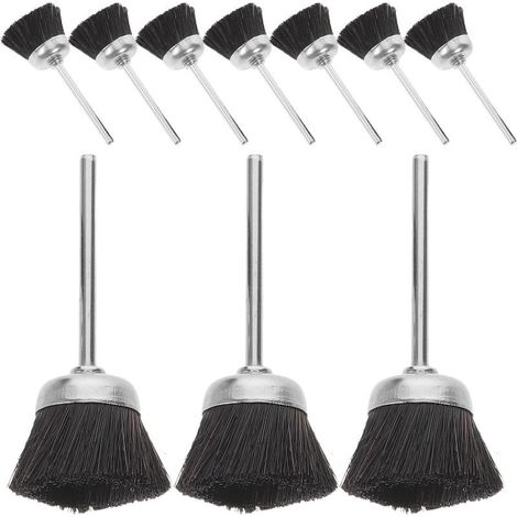 10pièces Kit de Brosses de Nettoyage pour Meuleuse Brosses de Polissage à Poils pour Meuleuse Électrique Accessoires pour Angle (1/5)