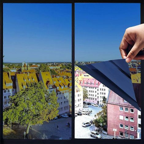 Film occultant anti-chaleur pour fenêtres, 45 x 100 cm, protection solaire pour fenêtres intérieures ou extérieures, auto-adhésif, thermique, sans résidus. (1/5)