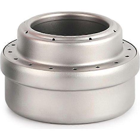 Réchaud à alcool portable TOMSHOO Mini en titane avec couvercle, support de cuisson en croix, idéal pour le camping et la randonnée.