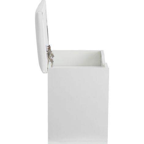 Tabouret de maquillage/essayage de chaussures multifonctionnel 40 x 43 x 30 cm, blanc chaud, exclusivité entrepôt à l'étranger (1/5)