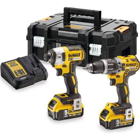 Kit Perceuse + Visseuse à Impact + 2 Batteries 5Ah + Chargeur + Mallette (1/5)