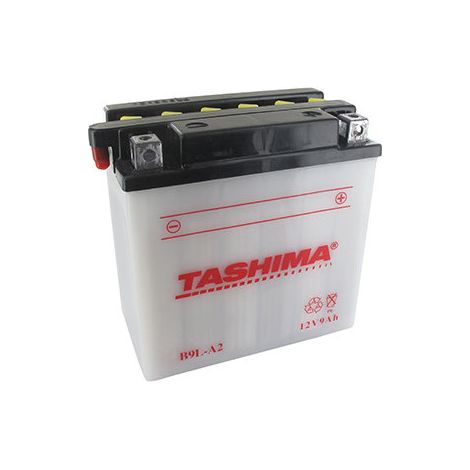 Batteria al Piombo Tashima Rinforzata 12V, 9Ah. L: 135, P: 75, H: 139mm, + a Destra Per Moto, Quad. (con Acido Separato). - B
