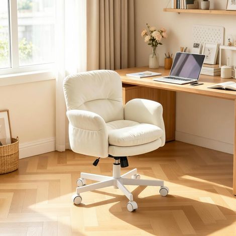 Esszimmerstuhl 71x68x84.5-92.5 cm Beige aus Chenille und Metall drehbar höhenverstellbar (1/5)