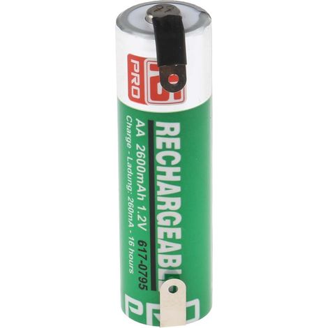 Batteries AA rechargeables 2.6Ah sortie Cosses RS PRO, NiMH, 1.2V ( Prix pour Paquet de 1 )