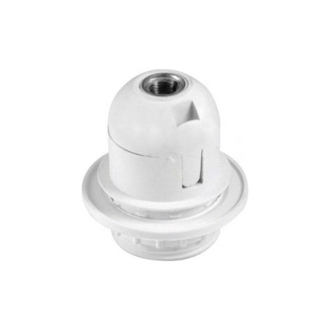 Portalámparas termoplástico, cuerpo roscado, e-27, blanco