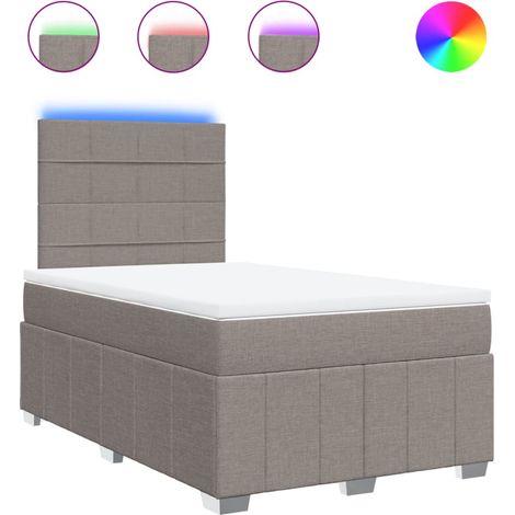 Maison Exclusive - Sommier à lattes de lit avec matelas taupe 120x190 cm tissu (1/5)