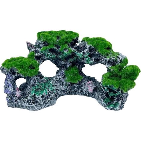 Decoración para acuarios: cueva de resina con forma de montaña y coral, paisaje para acuario de betta, casa para peces. (1/2)