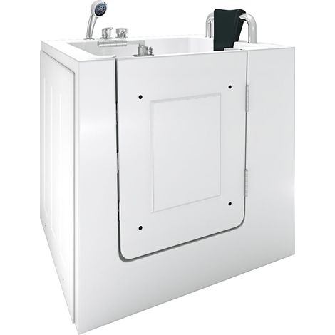 Senioren Sitzbadewanne Sitzwanne Badewanne mit Tür S02-B-R 100x78 cm (1/5)