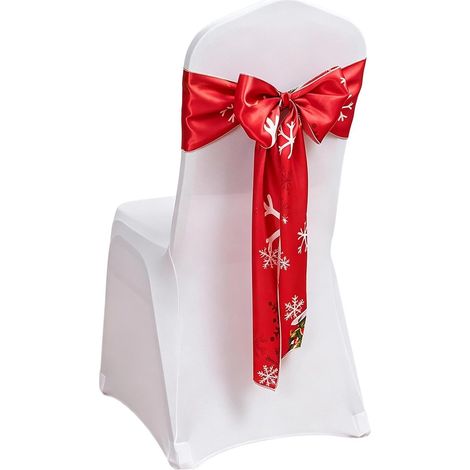 Noeud de Noël Décoration de Chaise Flexible Décoratif Long Ruban (1/4)