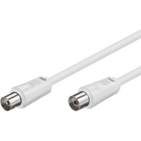 Prolunga Cavo Antenna Tv 9/18W - Cavo Coassiale 2Mt Iec 9.5Mm - Bianco