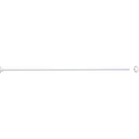Porte rideaux droit extensible acier epoxy blanc Ø 16 longueur 100 cm