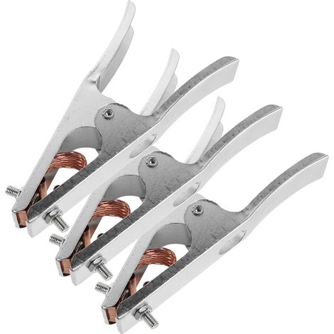 Pince de Masse de Soudage en Cuivre, Lot de 3, pour Soudeuse Électrique Mécanisme de Serrage Rapide, Prise Ergonomique, Usage Atelier et Soudure (1/5)