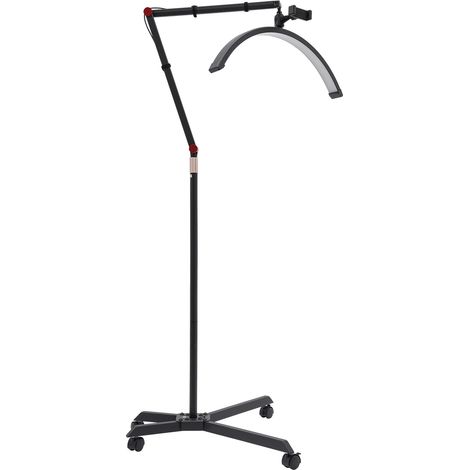 Lámpara de pie LED de media luna, altura ajustable: 83-128 cm para extensión de pestañas, iluminación ligera para belleza