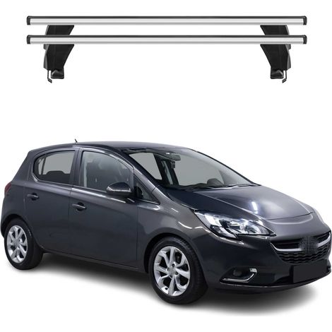OMAC Dachträger Querträger Alu für Opel Corsa E 2014-2019 – Abschließbar – T-Nut – City-Crash-getestet – Max. 50 kg Silber (1/5)