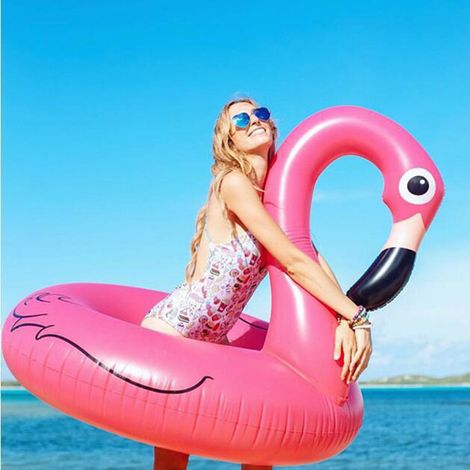 Bouée gonflable flamant rose pour adulte (1/5)