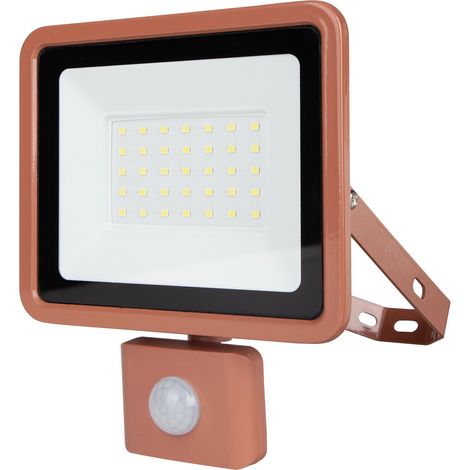 Projecteur LED REV Eco+, avec détecteur, 30W, 6500K, 2550lm, blanc froid, IP44, terracotta