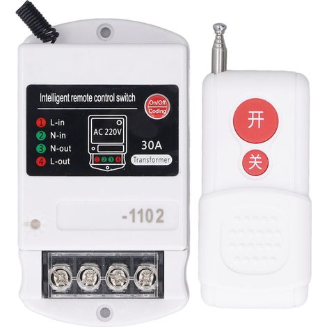 Interrupteur monophasé télécommandé 1000m – 220V 30A – Pour pompe, porte garage et électroménager – Domotique longue portée (1/5)