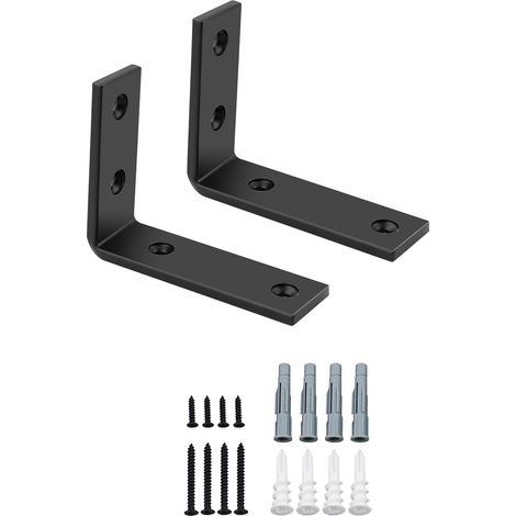 2 Pièces Équerre Support Métal 5MM, Charge Lourde 50KG, Angle Droit 90°, Fixation Flottante Pour Cuisine Salon (1/5)