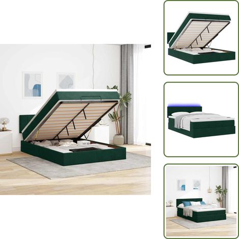 Stoccaggio sotto il letto - vidaXL Struttura Letto Pouf con Materasso 140x200 cm in Velluto - Coprimaterasso lavabile