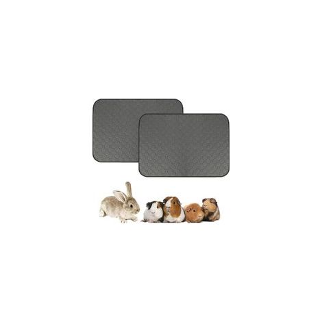 Lot de 2 revêtements en molleton pour cage de cochon d'Inde, chien, chat - Tapis absorbeur d’urine lavable - Imperméable - - Ultra-absorbant - 45 x 60 cm - Taille S (1/5)