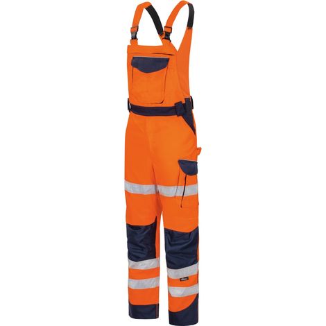 Vizwell Herren Warnschutz-Kontrast-Latzhose VWTC115 Gr. 42 orange/marine (1/5)