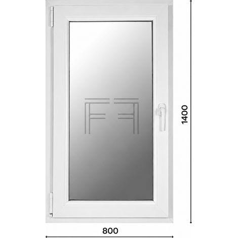 Fintex-finestra in PVC bianco singola anta 800X1400 apertura a sinistra, doppio vetro, PROFILO A L (1/3)