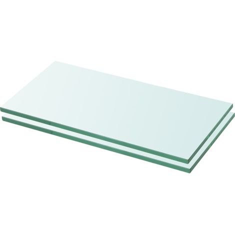 2 pcs Panneaux d'étagère, Tablettes Murale, Meubles de rangement Verre Transparent 20 x 30 cm MAE9095 (1/3)