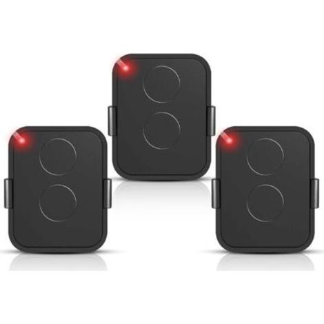 Lot de 3 Télécommande Compatible Nice Era ONE2/ON2E/ON4E/ON1E,433,92 MHz Télécommande Porte de Garage,Rolling Code,2 Canaux(Noir) (1/5)