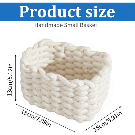 Panier de rangement en corde de coton JeiibrZui - Gris - Organisateur durable pour placard, salle de bain, chambre d'enfant - Boîte de rangement (1/5)