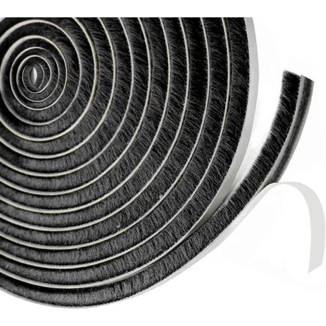 BUNTHAUS Noir,Joint brosse porte coulissante,9 mm(B) x 15 mm(D) x6M(L) Joint Fenetrepour Lsolation Phonique Porte,volet isolant (1/5)