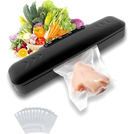 Machine d'emballage sous vide compacte pour la conservation des aliments (modes sec et frais), prise UE A (1/5)