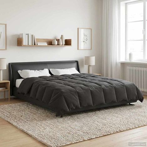 Sommerdecke Gepolstert Anthrazit 220 x 240 cm Mikrofaser