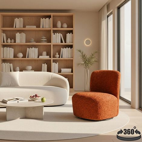 Fauteuil pivotant de salon JOYA, Terracotta/ 66x69x75