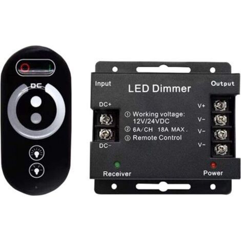 Variateur tactile sans fil LED 12 V - 12 V CC avec télécommande pour toutes les lampes LED à intensité variable CC - Variateur tactile sans fil 18 A (1/5)