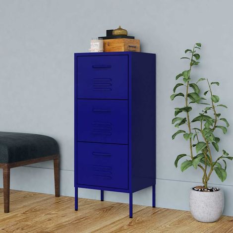 Armoire de rangement-Meuble de stockage Bleu marine 42,5x35x101,5 cm Acier 206428 (1/5)